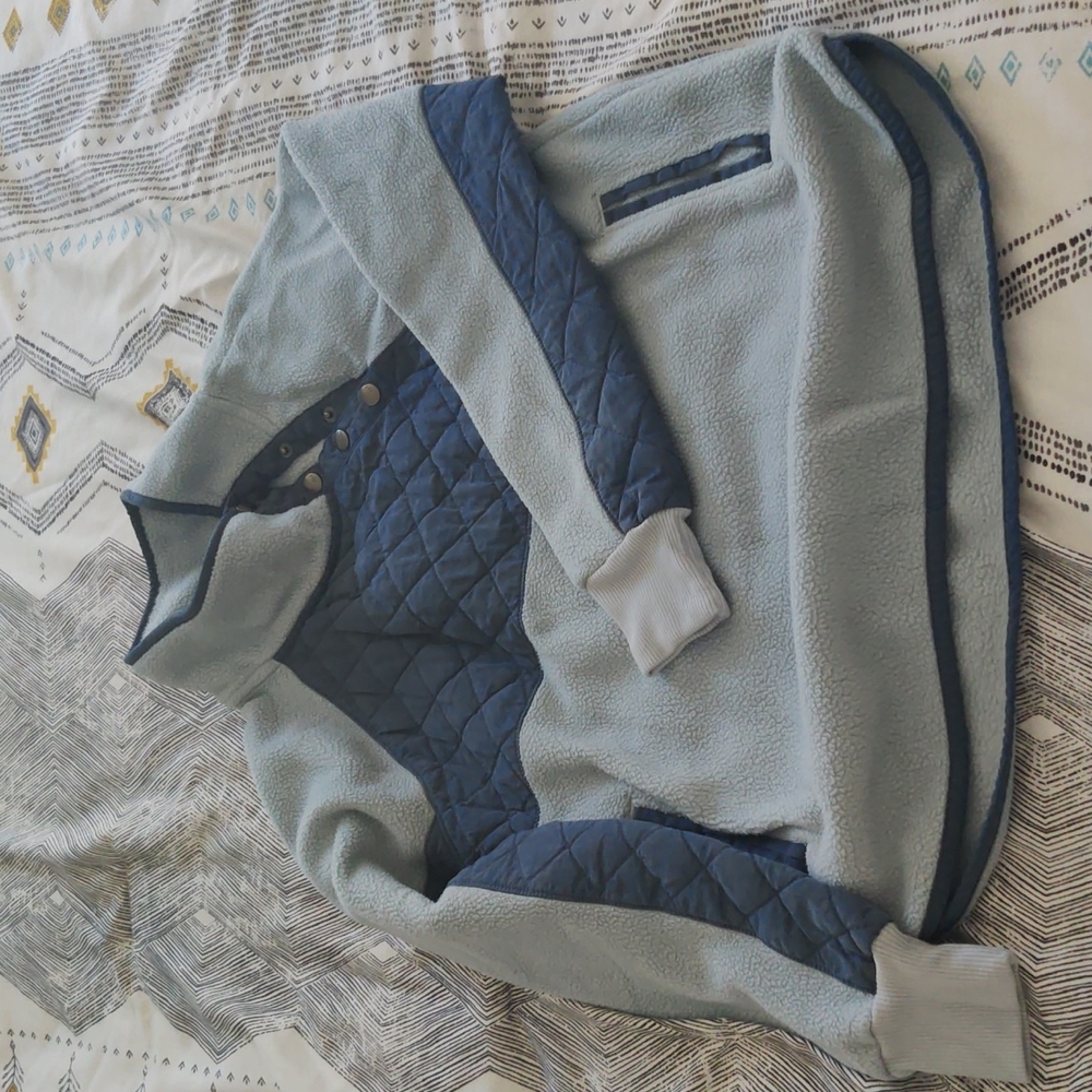 Abercrombie &Fitch sweater, light blue, Small size, snaps off to side